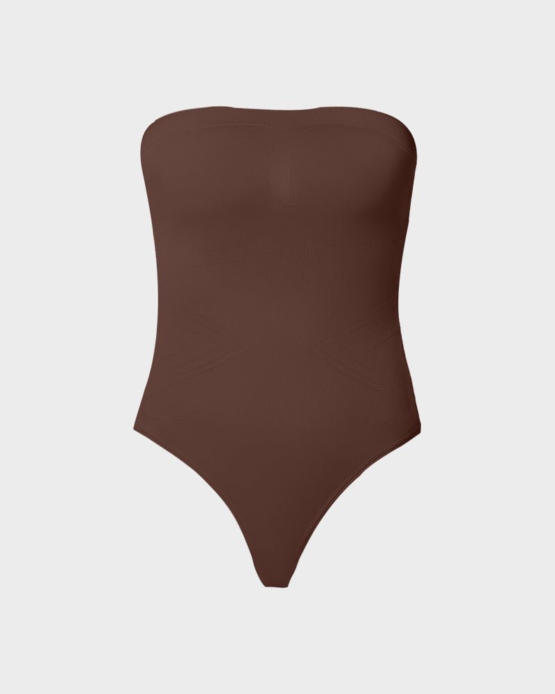 Seamless Bandeau Shaping Bodysuit with Removable Straps - Komfortfit Bra