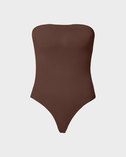 Seamless Bandeau Shaping Bodysuit with Removable Straps - Komfortfit Bra