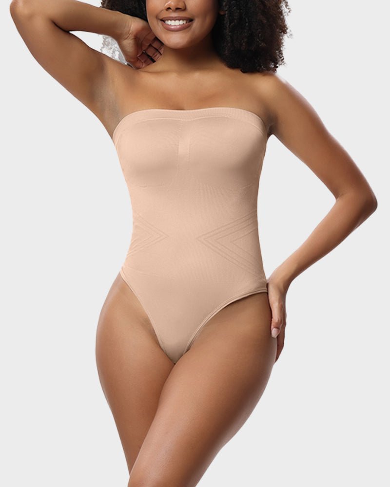 Seamless Bandeau Shaping Bodysuit with Removable Straps - Komfortfit Bra