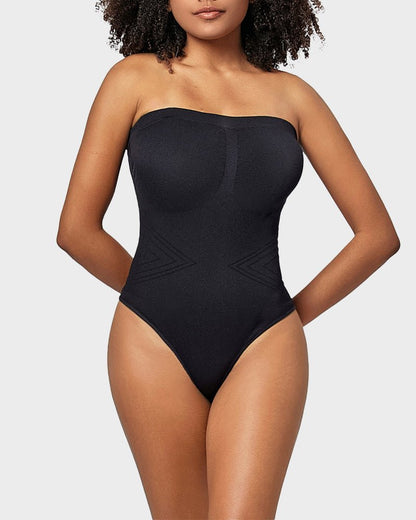 Seamless Bandeau Shaping Bodysuit with Removable Straps - Komfortfit Bra