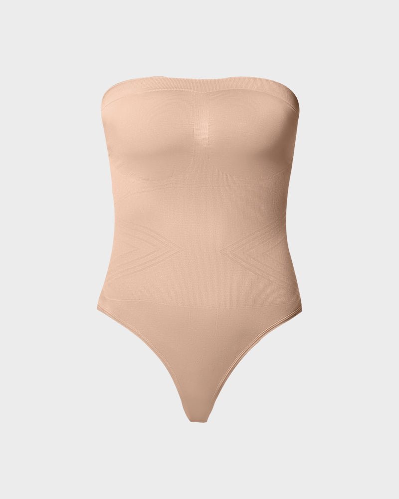 Seamless Bandeau Shaping Bodysuit with Removable Straps - Komfortfit Bra