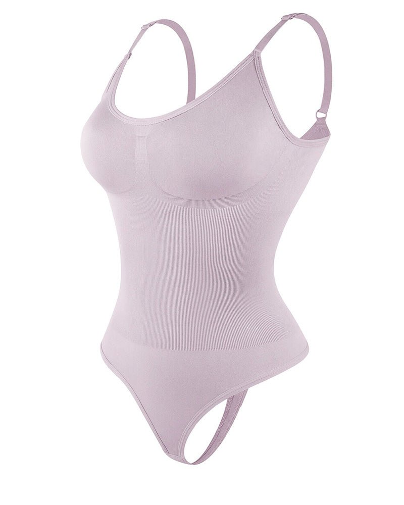 Seamless Covered Bust Jumpsuit Slimming Thong Bodysuit - Komfortfit Bra