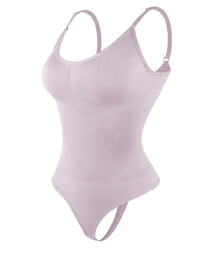 Seamless Covered Bust Jumpsuit Slimming Thong Bodysuit - Komfortfit Bra