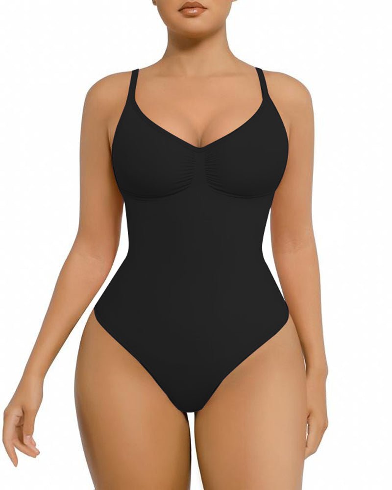 Seamless Covered Bust Jumpsuit Slimming Thong Bodysuit - Komfortfit Bra