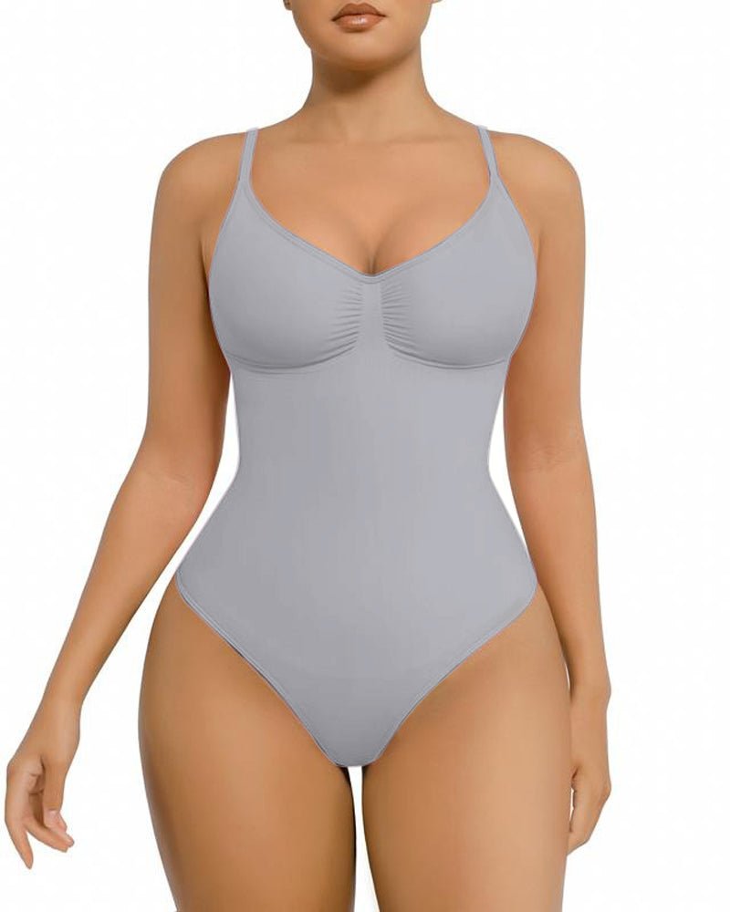 Seamless Covered Bust Jumpsuit Slimming Thong Bodysuit - Komfortfit Bra