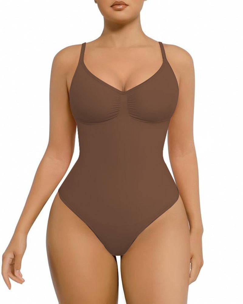 Seamless Covered Bust Jumpsuit Slimming Thong Bodysuit - Komfortfit Bra