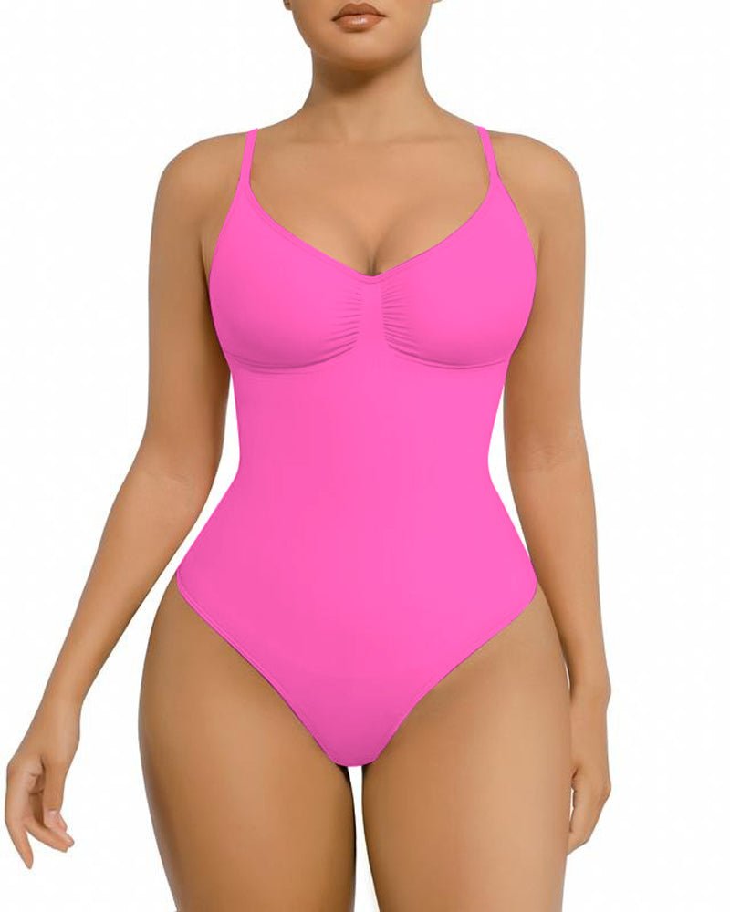 Seamless Covered Bust Jumpsuit Slimming Thong Bodysuit - Komfortfit Bra