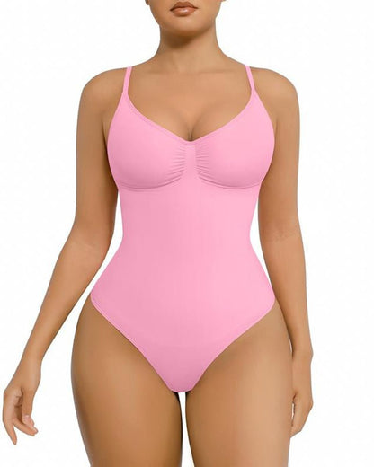 Seamless Covered Bust Jumpsuit Slimming Thong Bodysuit - Komfortfit Bra