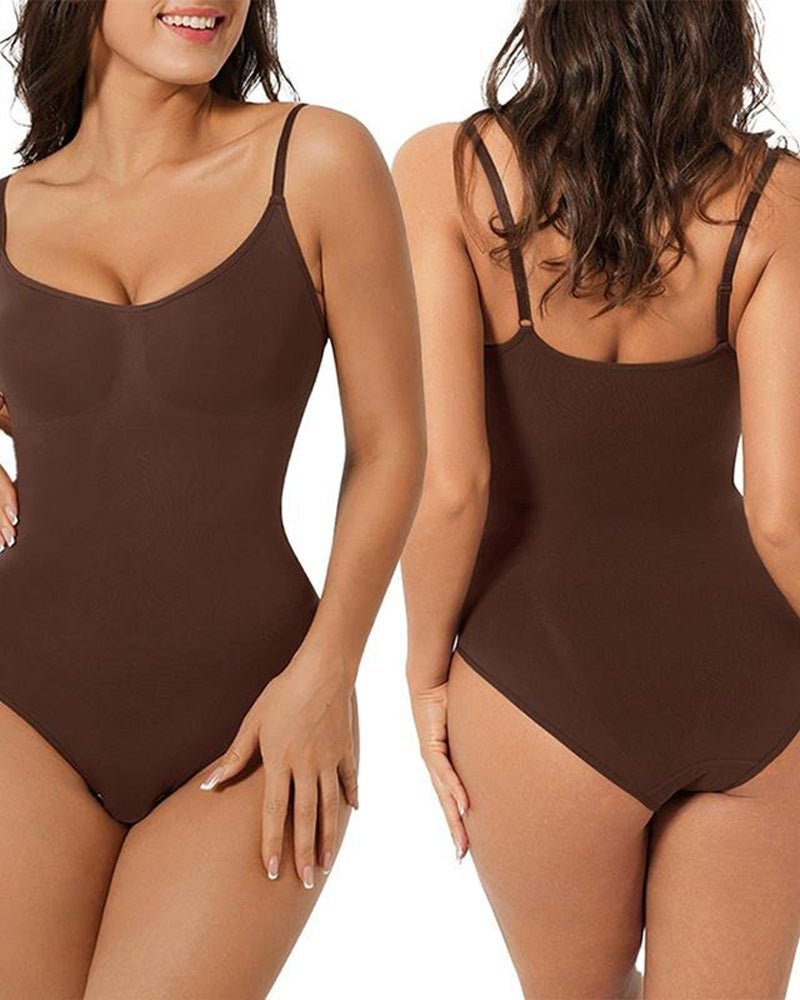 Seamless Covered Bust Jumpsuit Slimming Thong Bodysuit - Komfortfit Bra