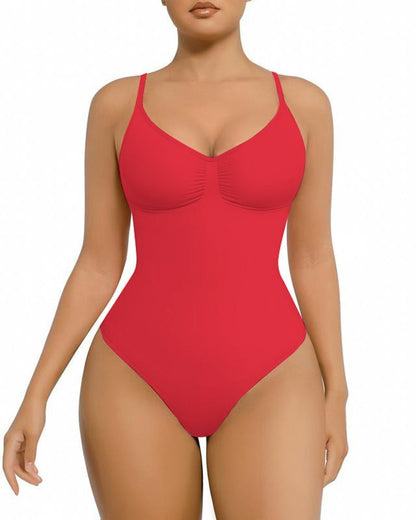 Seamless Covered Bust Jumpsuit Slimming Thong Bodysuit - Komfortfit Bra