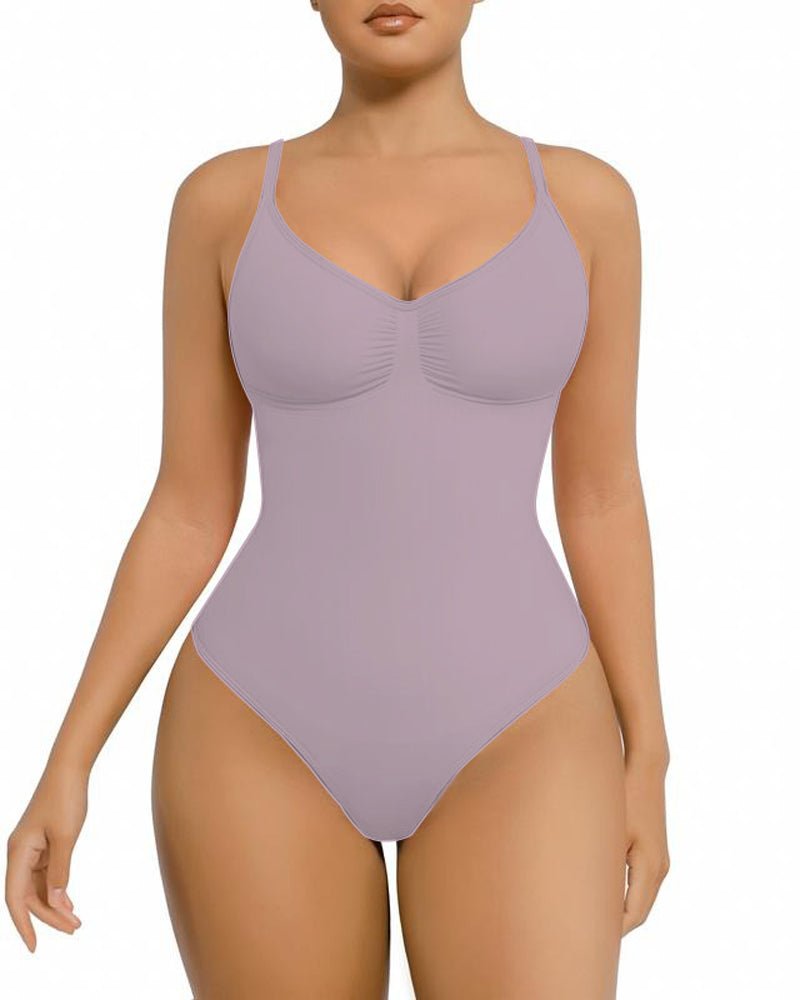 Seamless Covered Bust Jumpsuit Slimming Thong Bodysuit - Komfortfit Bra