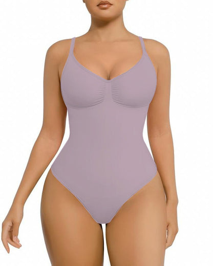 Seamless Covered Bust Jumpsuit Slimming Thong Bodysuit - Komfortfit Bra