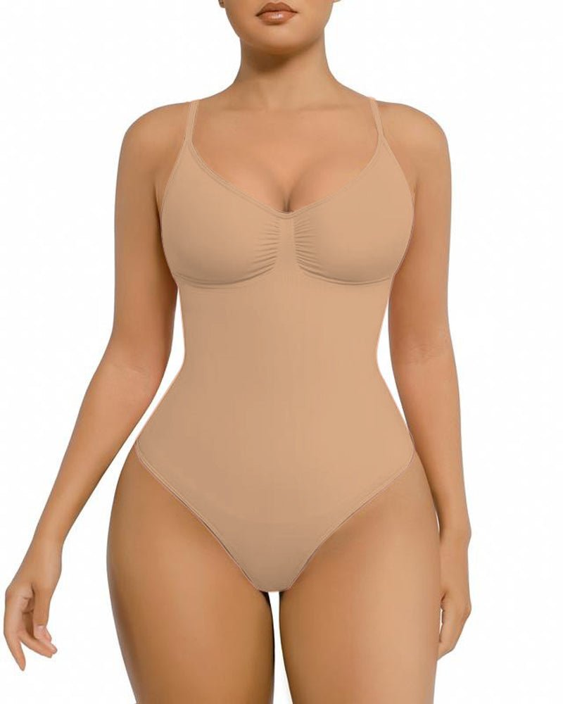 Seamless Covered Bust Jumpsuit Slimming Thong Bodysuit - Komfortfit Bra