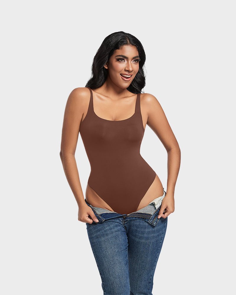 Seamless Sculpt Sleeveless Scoop Neck Thong Bodysuit - Komfortfit Bra