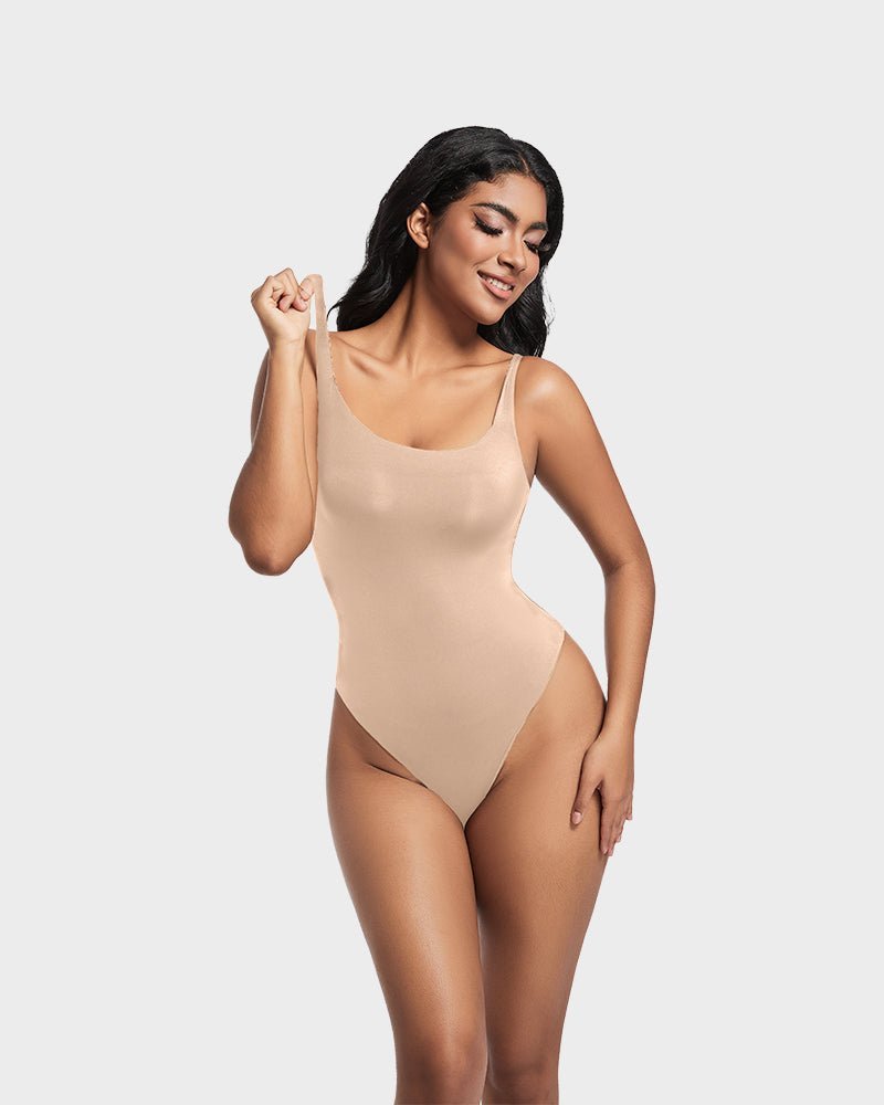 Seamless Sculpt Sleeveless Scoop Neck Thong Bodysuit - Komfortfit Bra