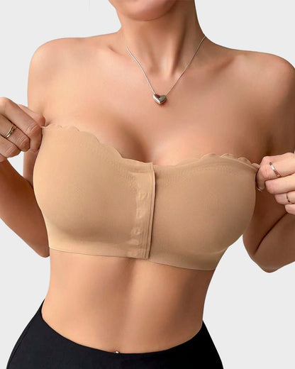 Strapless Front Closure Leopard Print Bra - Komfortfit Bra