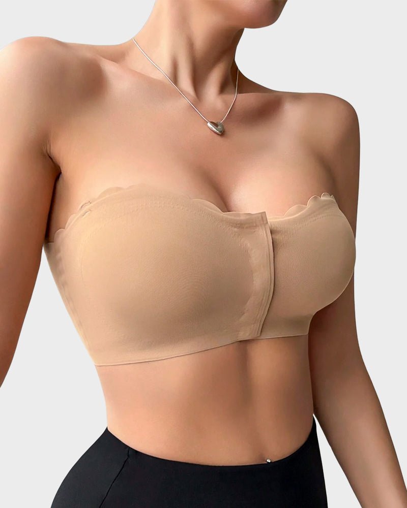 Strapless Front Closure Leopard Print Bra - Komfortfit Bra