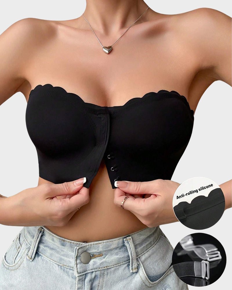 Strapless Front Closure Leopard Print Bra - Komfortfit Bra