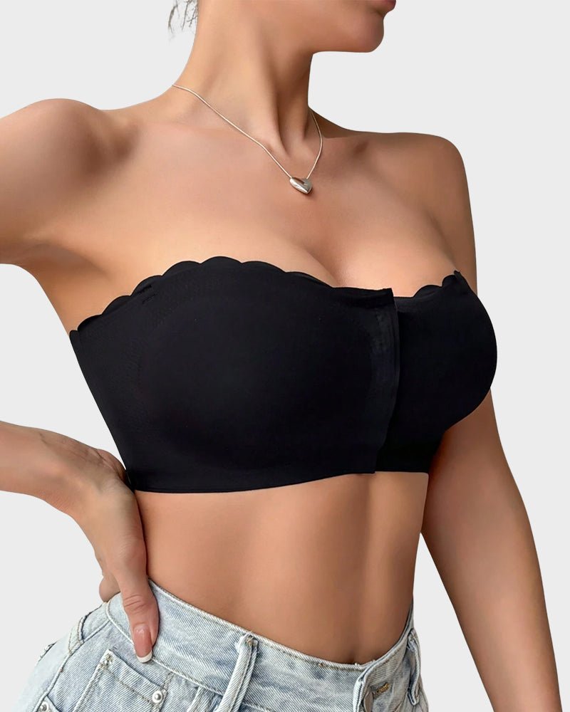 Strapless Front Closure Leopard Print Bra - Komfortfit Bra