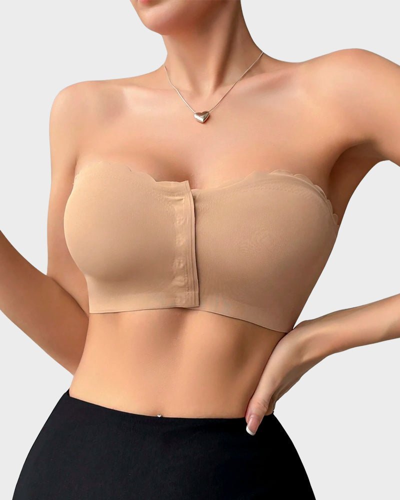 Strapless Front Closure Leopard Print Bra - Komfortfit Bra