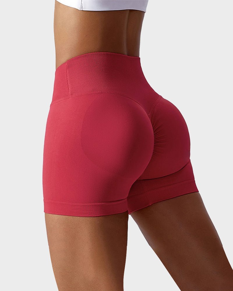 V - Cross Waist Butt Lifting Fitness Shorts - Komfortfit Bra