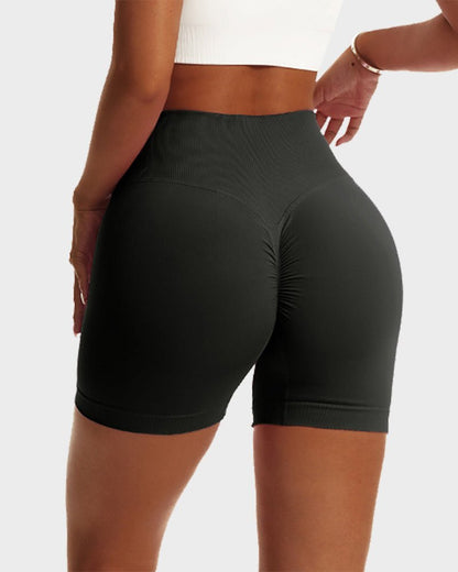 V - Cross Waist Butt Lifting Fitness Shorts - Komfortfit Bra