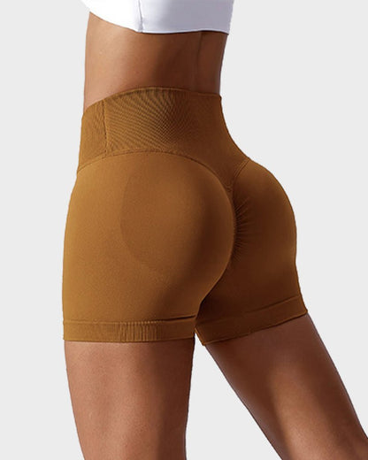 V - Cross Waist Butt Lifting Fitness Shorts - Komfortfit Bra