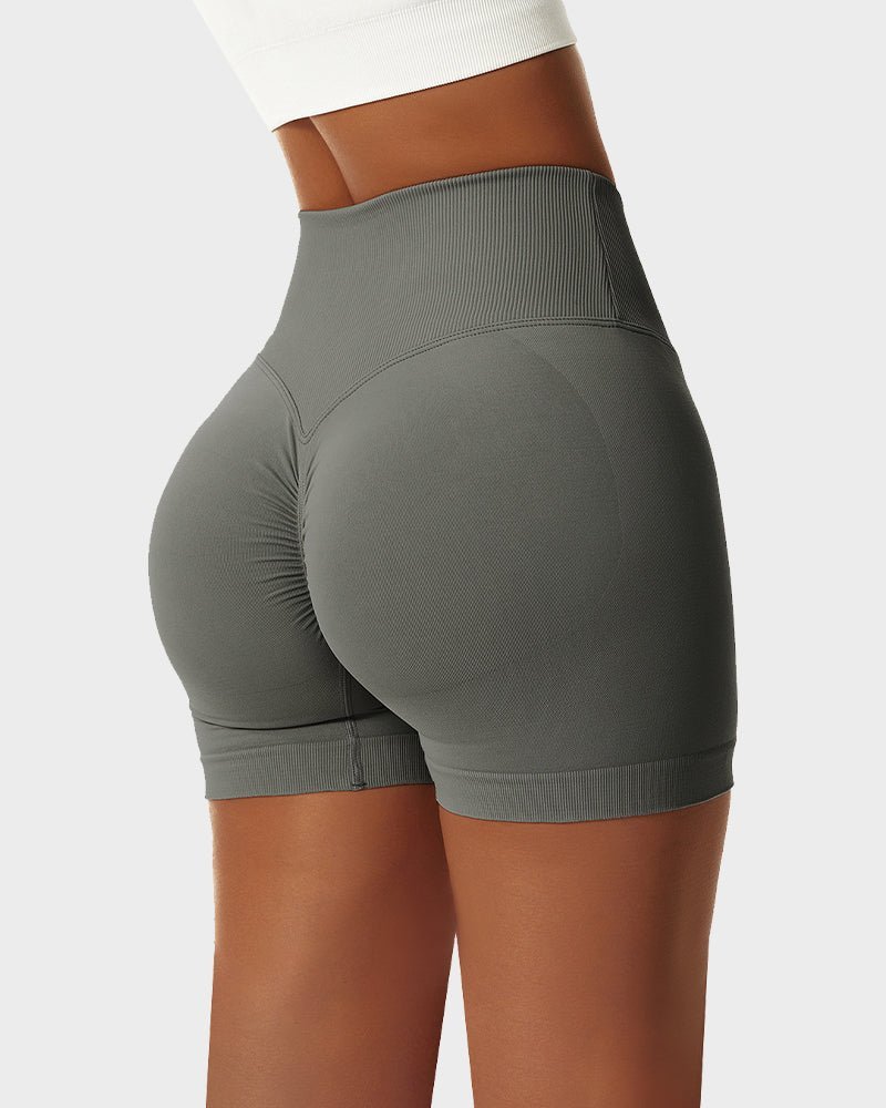 V - Cross Waist Butt Lifting Fitness Shorts - Komfortfit Bra