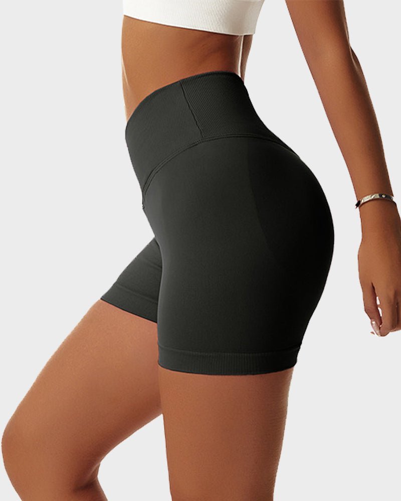 V - Cross Waist Butt Lifting Fitness Shorts - Komfortfit Bra