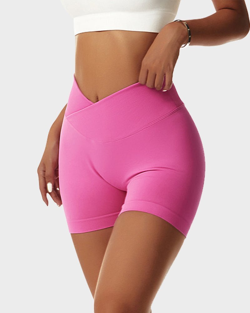 V - Cross Waist Butt Lifting Fitness Shorts - Komfortfit Bra