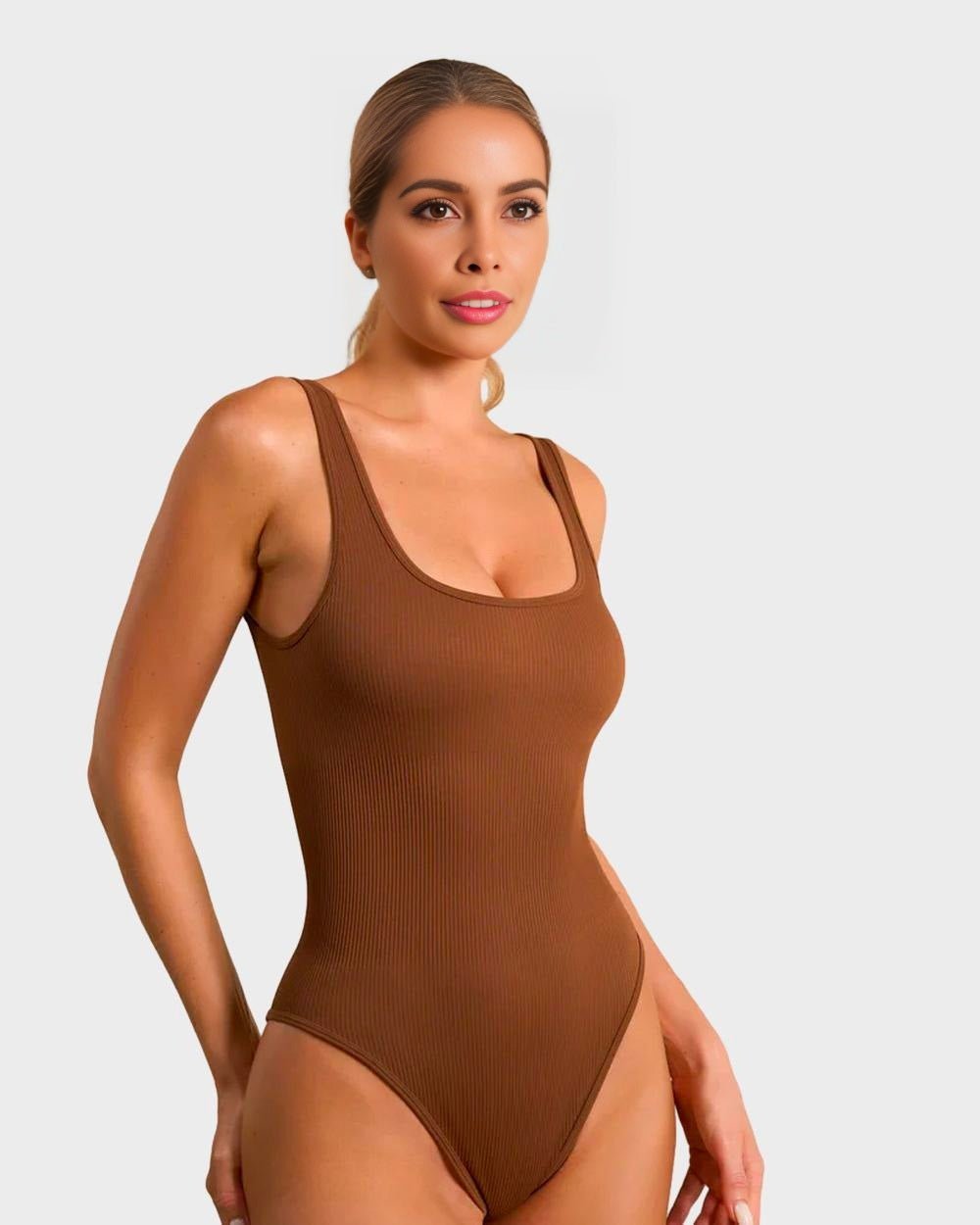 Wide Strap Backless Thong Bodysuit - Komfortfit Bra