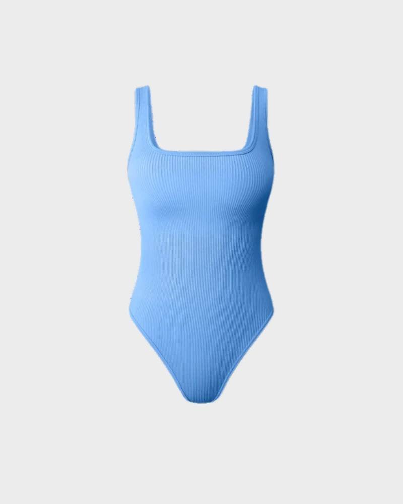 Wide Strap Backless Thong Bodysuit - Komfortfit Bra