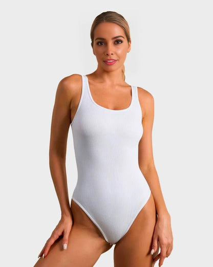 Wide Strap Backless Thong Bodysuit - Komfortfit Bra